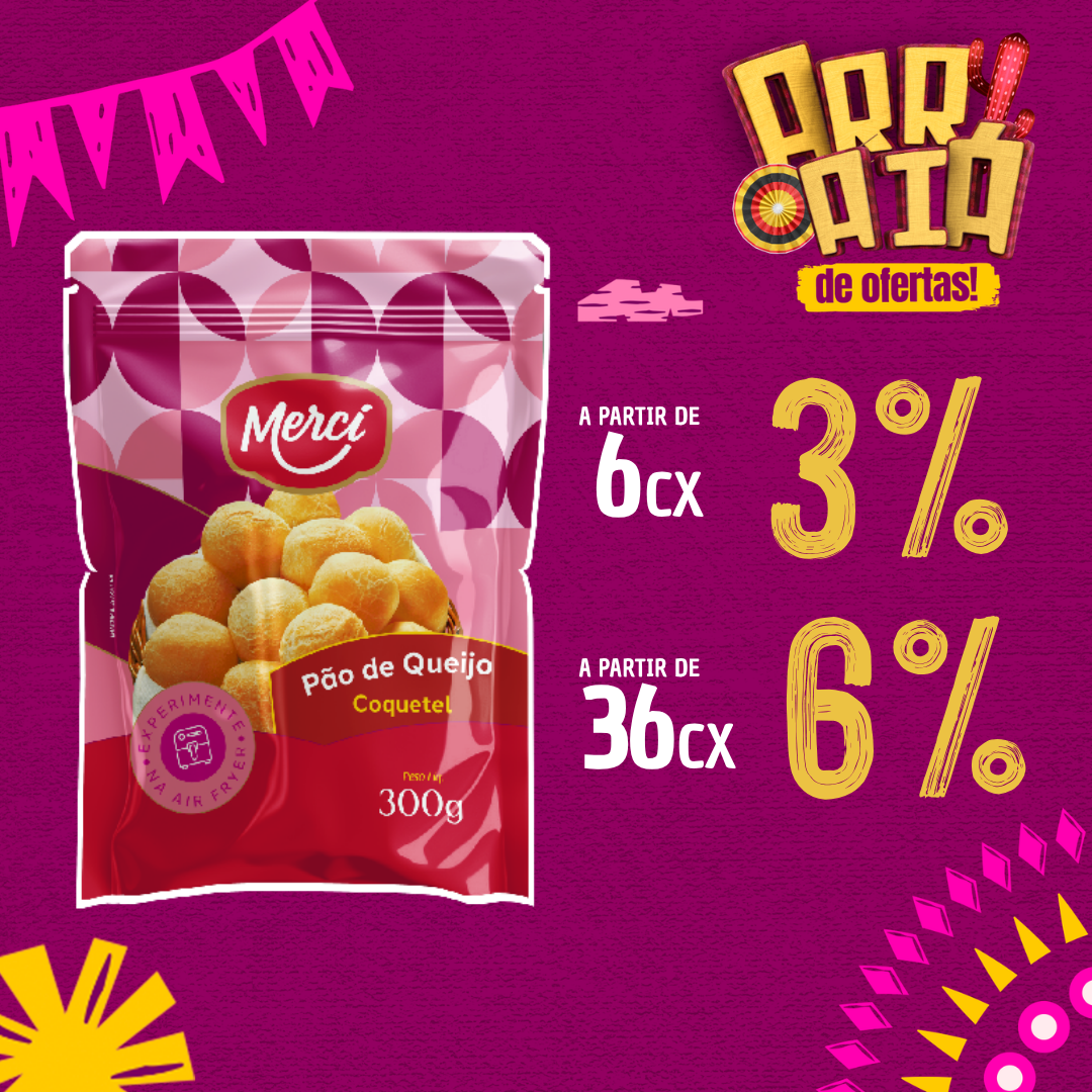 P&atilde;o de Queijo Coquetel Cong 300g - Merc&iacute;